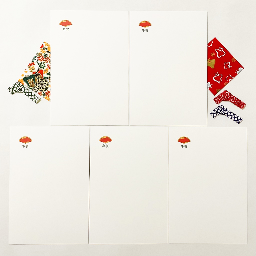 2023 鏡餅兎 年賀状5枚セット お正月 新年 うさぎ 卯年 謹賀新年 賀正 迎春 日本 和 ポストカード 十二支