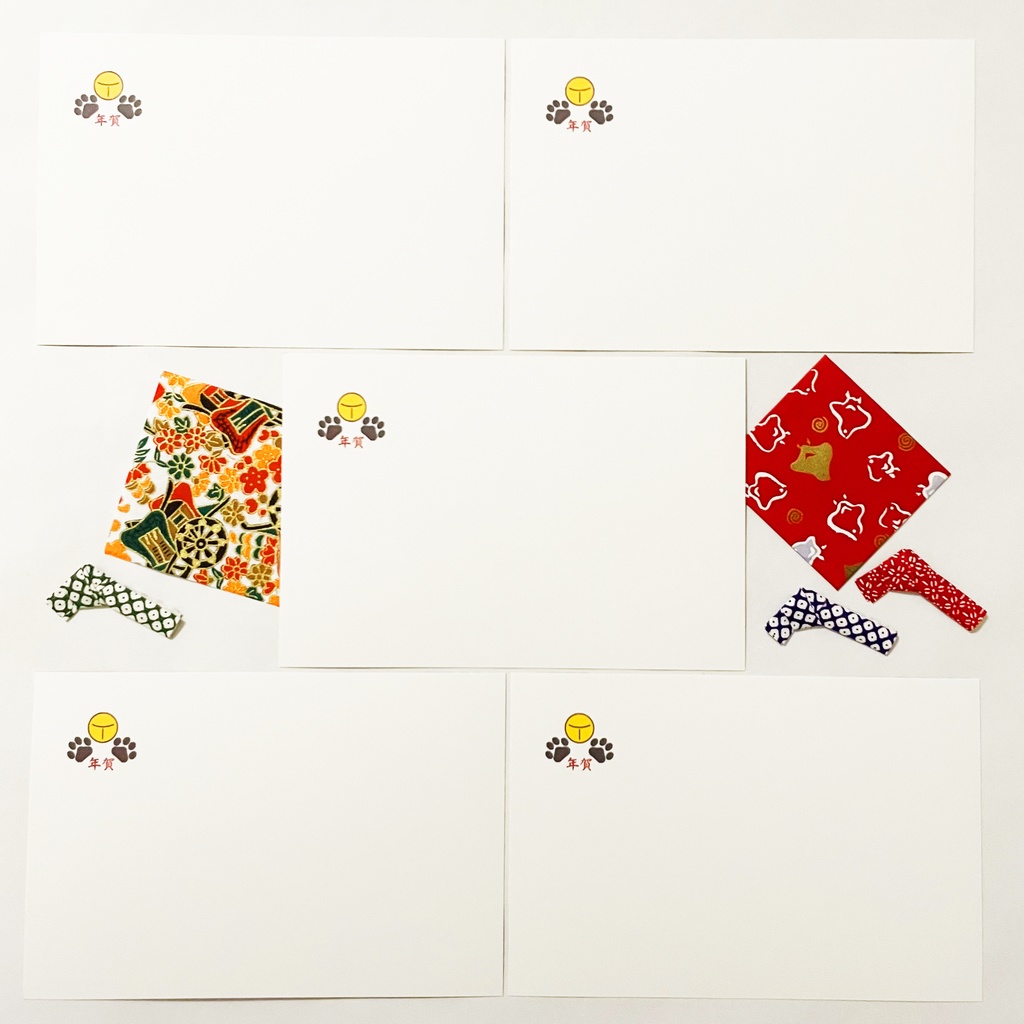 2023 福招き猫 年賀状5枚セット お正月 新年 うさぎ 卯年 謹賀新年 賀正 迎春 日本 和 ポストカード ねこ レトロ