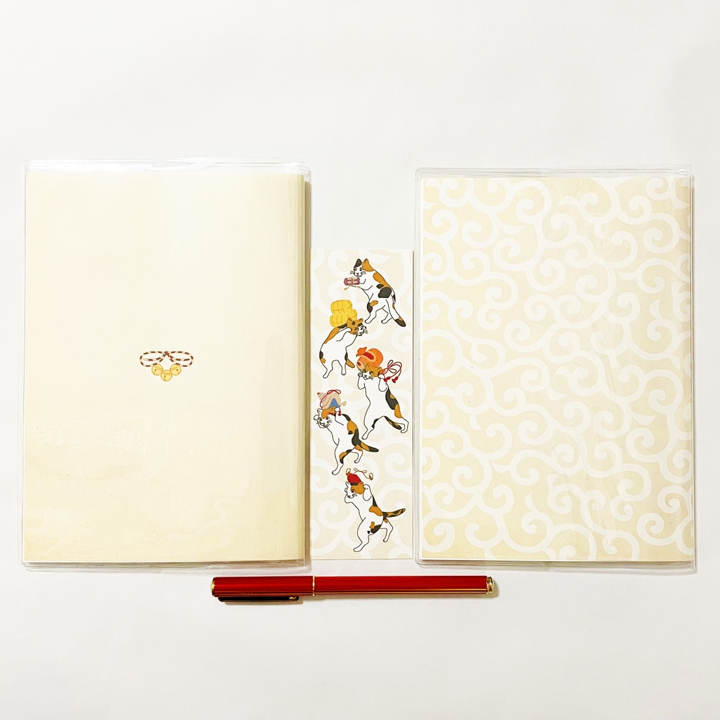 10月始まり 2023年 三毛猫の獅子舞遊び スケジュール手帳 イラストカバー2枚 栞付き B6 全64ページ ねこ