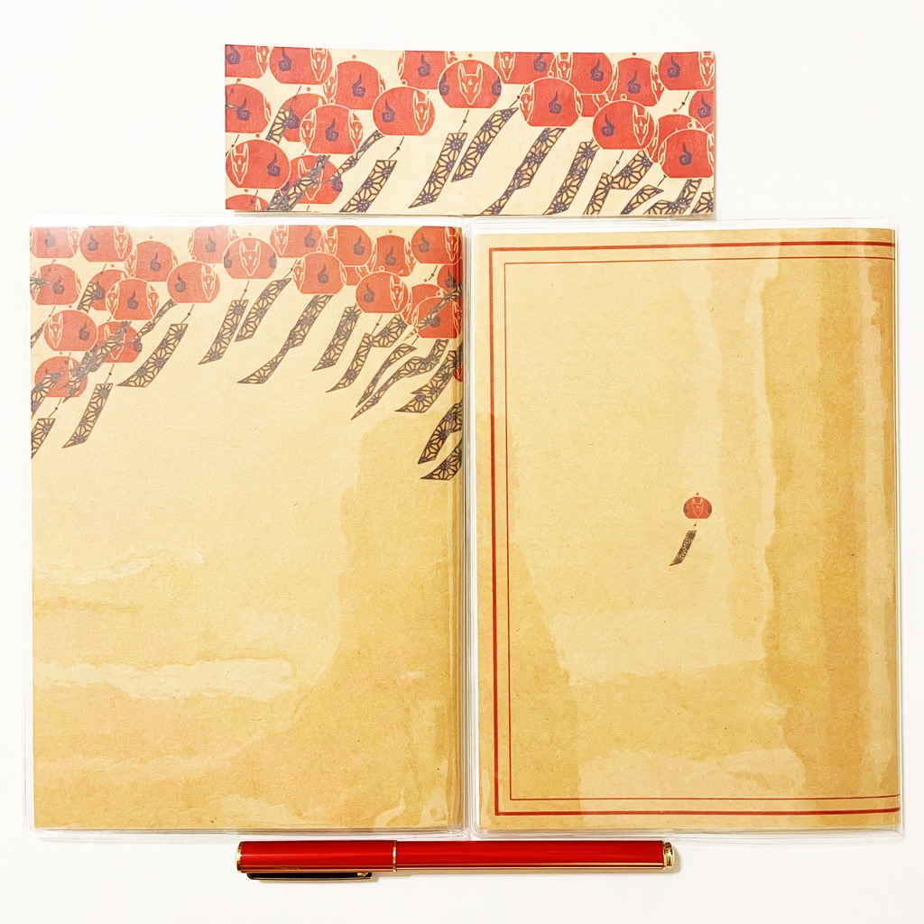 10月始まり 2023年 紅風鈴狐 スケジュール手帳 イラストカバー2枚 栞付き B6 全64ページ 狐の嫁入り 狛狐