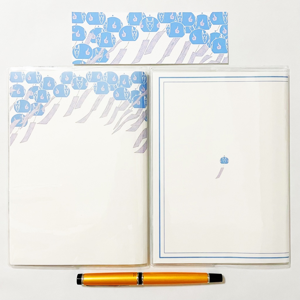 10月始まり 2023年 藍風鈴狐 スケジュール手帳 イラストカバー2枚 栞付き B6 全64ページ 狐の嫁入り 狛狐