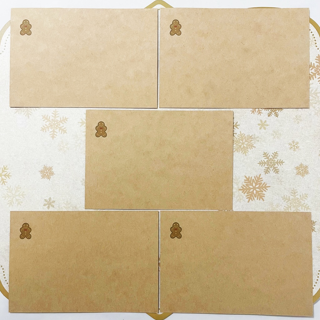 トナカイツリー クリスマスカード5枚セット 赤クラフトver メリークリスマス 新年 お正月 卯年 レトロ ポストカード