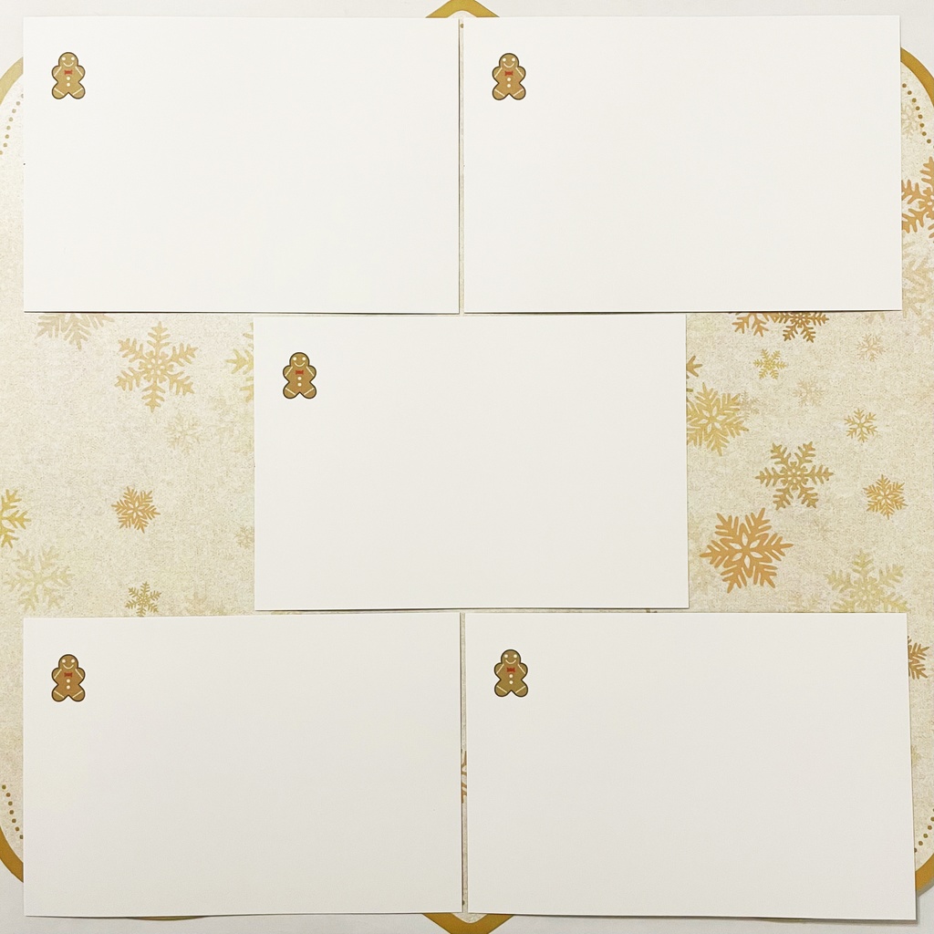 トナカイツリー クリスマスカード5枚セット 緑白ver メリークリスマス 新年 お正月 卯年 レトロ ポストカード