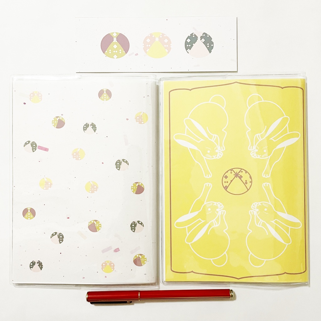 3月始まり 2023年 御手玉兎 スケジュール手帳 イラストカバー2枚 栞付き B6 全64ページ 卯年 4月始まり