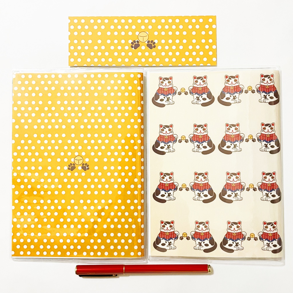 3月始まり 2023年 福招き猫 スケジュール手帳 イラストカバー2枚 栞付き B6 全64ページ レトロ ねこ 4月始まり