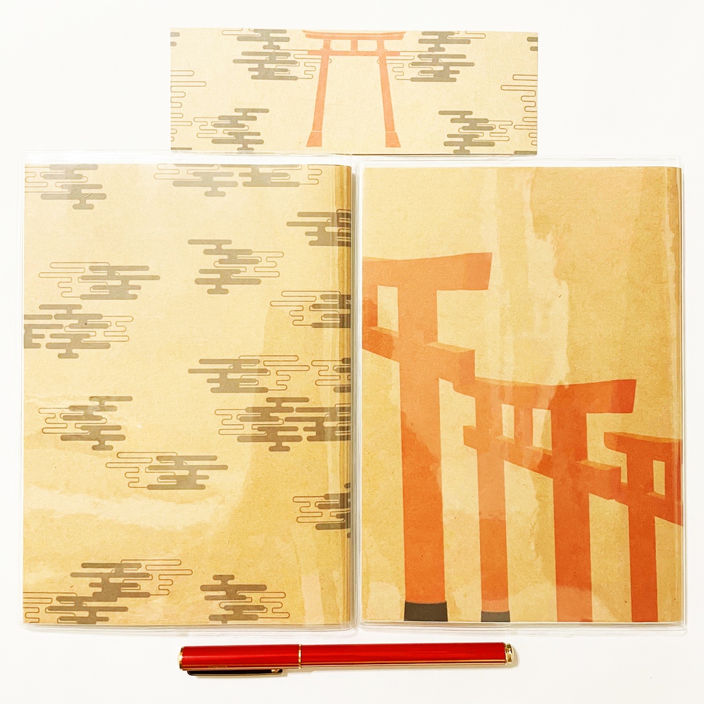 3月始まり 2023年 狐の手毬唄 スケジュール手帳 イラストカバー2枚 栞付き B6 全64ページ 狐の嫁入り 狛狐 4月始まり