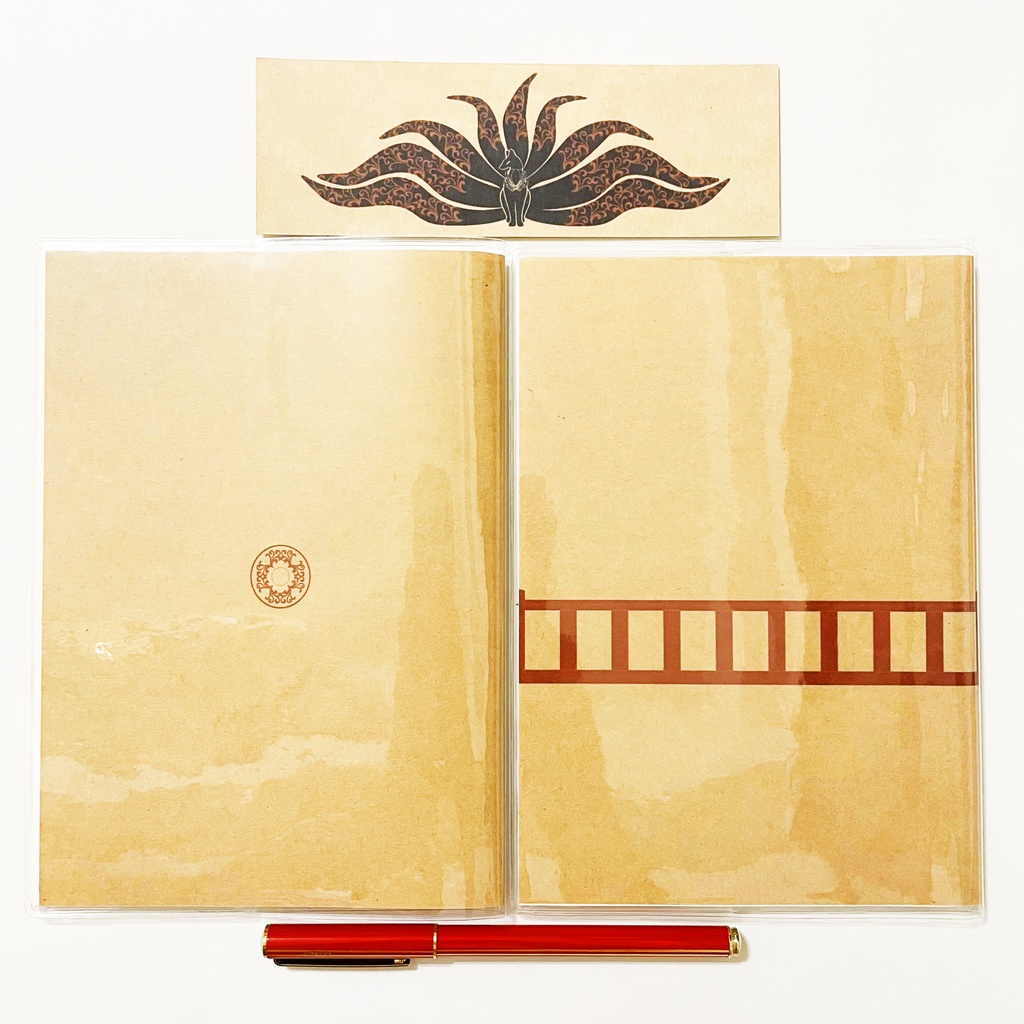 3月始まり 2023年 黒九尾の狐火 スケジュール手帳 イラストカバー2枚 栞付き B6 全64ページ 狐の嫁入り 狛狐 4月始まり