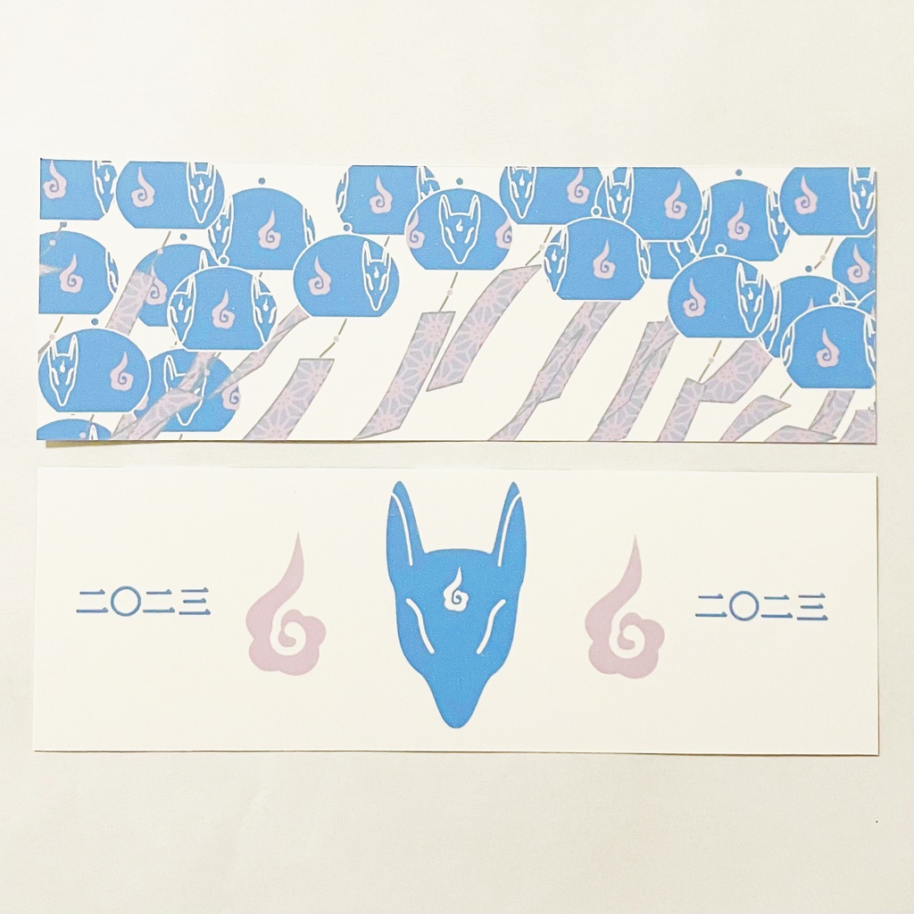 3月始まり 2023年 藍風鈴狐 スケジュール手帳 イラストカバー2枚 栞付き B6 全64ページ 狐の嫁入り 狛狐 4月始まり