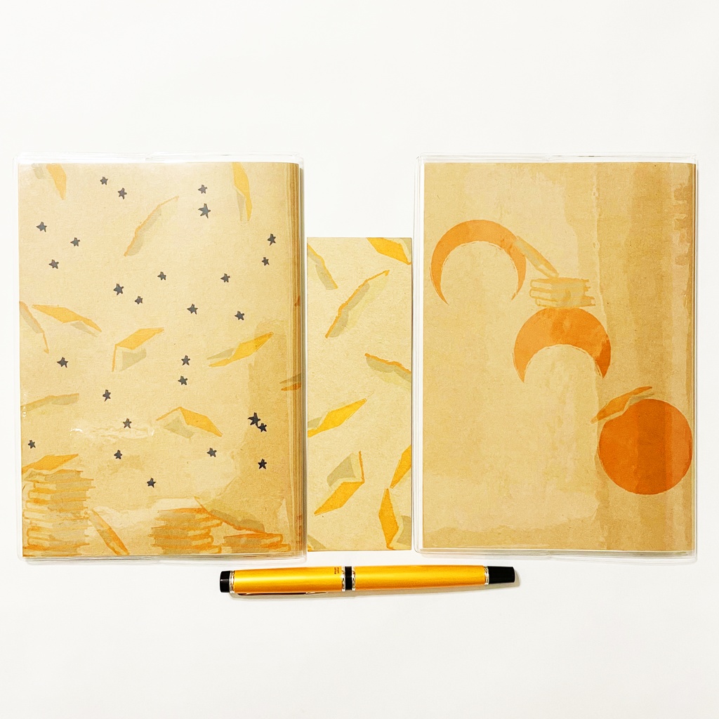 3月始まり 2023年 夜の読書会 スケジュール手帳 イラストカバー2枚 栞付き B6 全64ページ クマ 熊 三日月 本 4月始まり