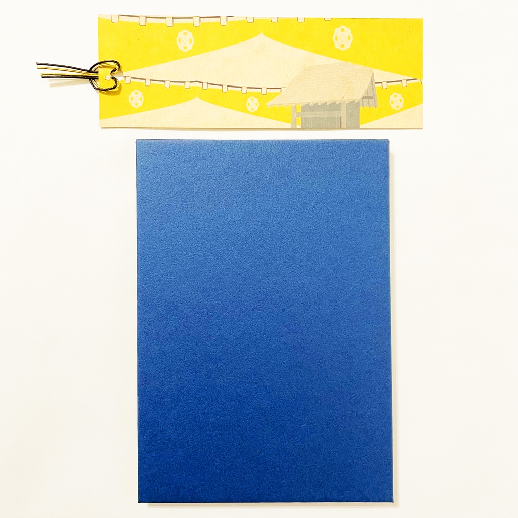 黒狛狐と穂波 御朱印帳 ビニールカバー 栞付き 水引 イラスト 全20ページ 狐の嫁入り 狛狐 狐面 ジャバラ製本