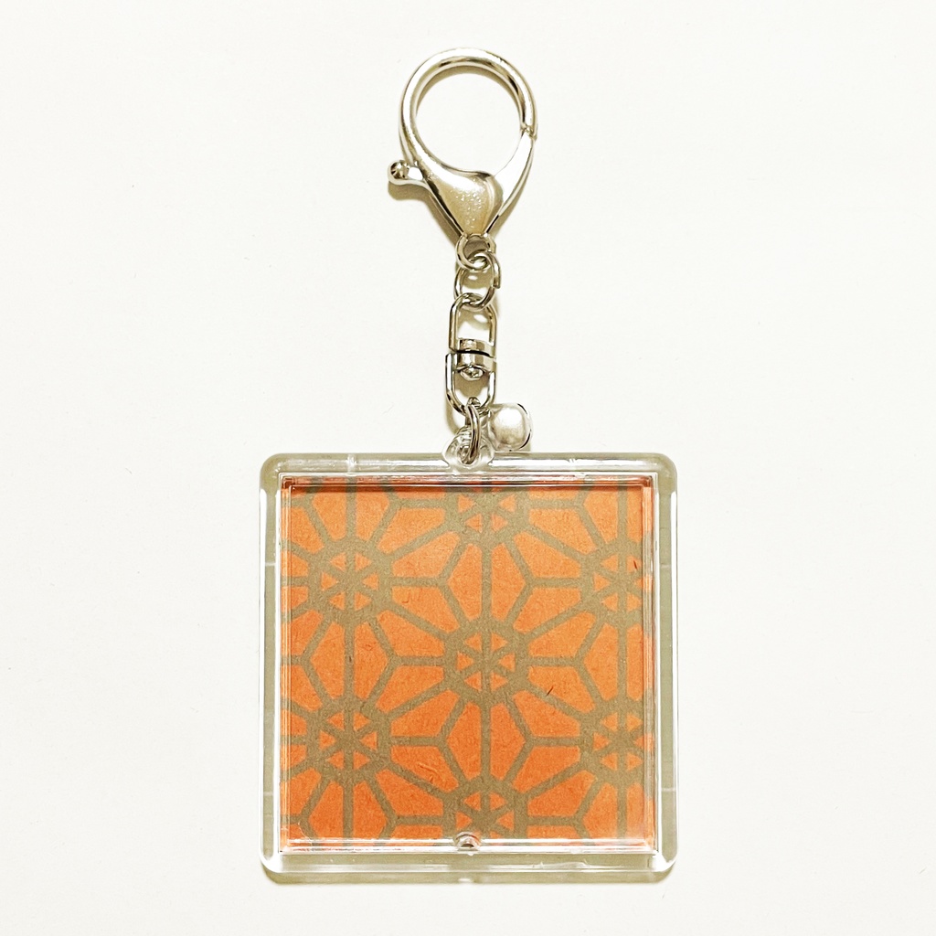 狐の手毬唄 キーホルダー 四角タイプ リング 鈴 2way ストラップ 狐の嫁入り 狐面 狛狐