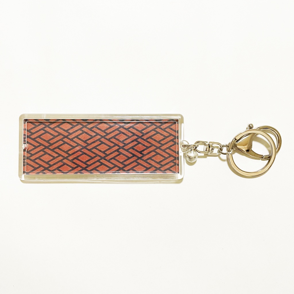 黒九尾の狐火 キーホルダー 横長タイプ リング 鈴 2way ストラップ 狐の嫁入り 狐面 狛狐