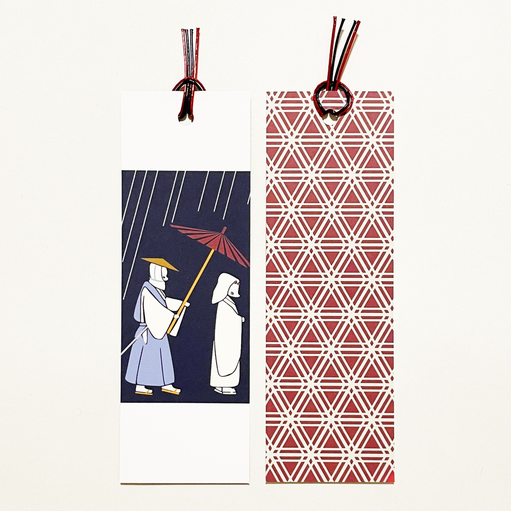 狐の嫁入り 御朱印帳 ビニールカバー 栞付き 水引 イラスト 全20ページ 狛狐 狐面 ジャバラ製本