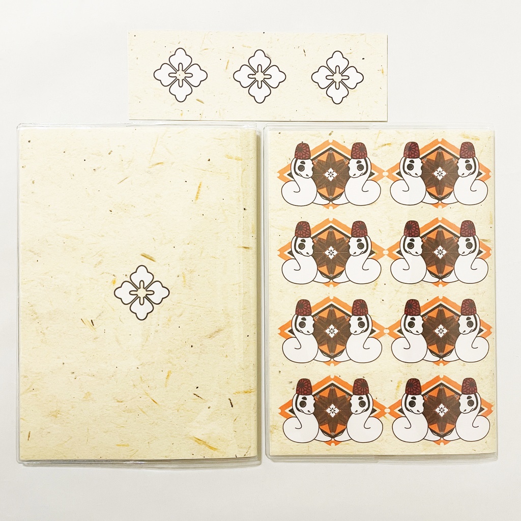 10月始まり 2025年 神主巳 スケジュール手帳 イラストカバー2枚 栞付き B6 全48ページ 巳年 蛇 ヘビ 十二支