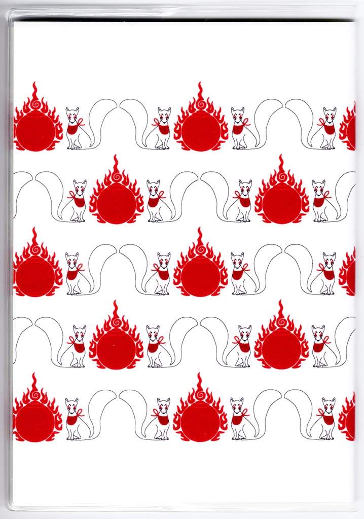 10月始まり 2025年 御札狐 スケジュール手帳 イラストカバー2枚 栞付き B6 全48ページ 巳年 狐の嫁入り 狛狐 狐面