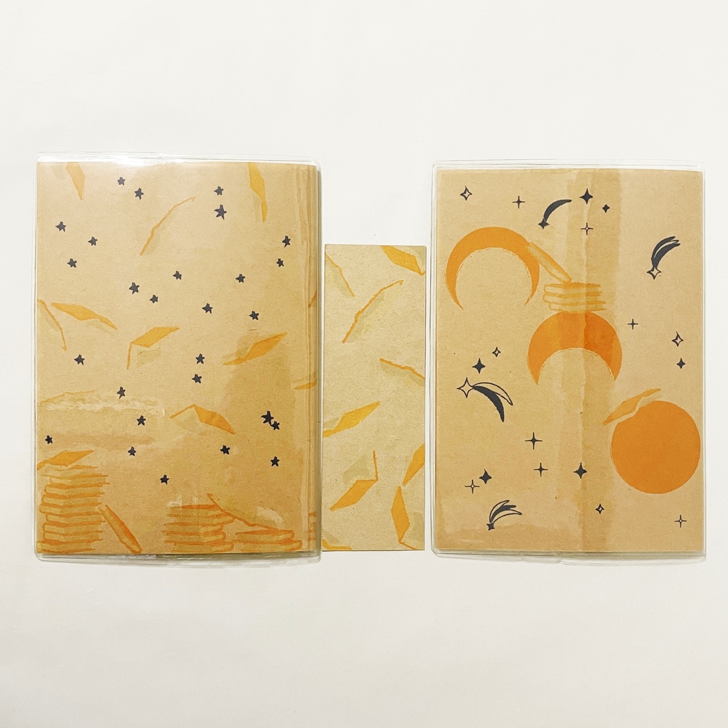 10月始まり 2025年 夜の読書会 金剛星 スケジュール手帳 イラストカバー2枚 栞付き B6 全48ページ 巳年 クマ 月 流れ星