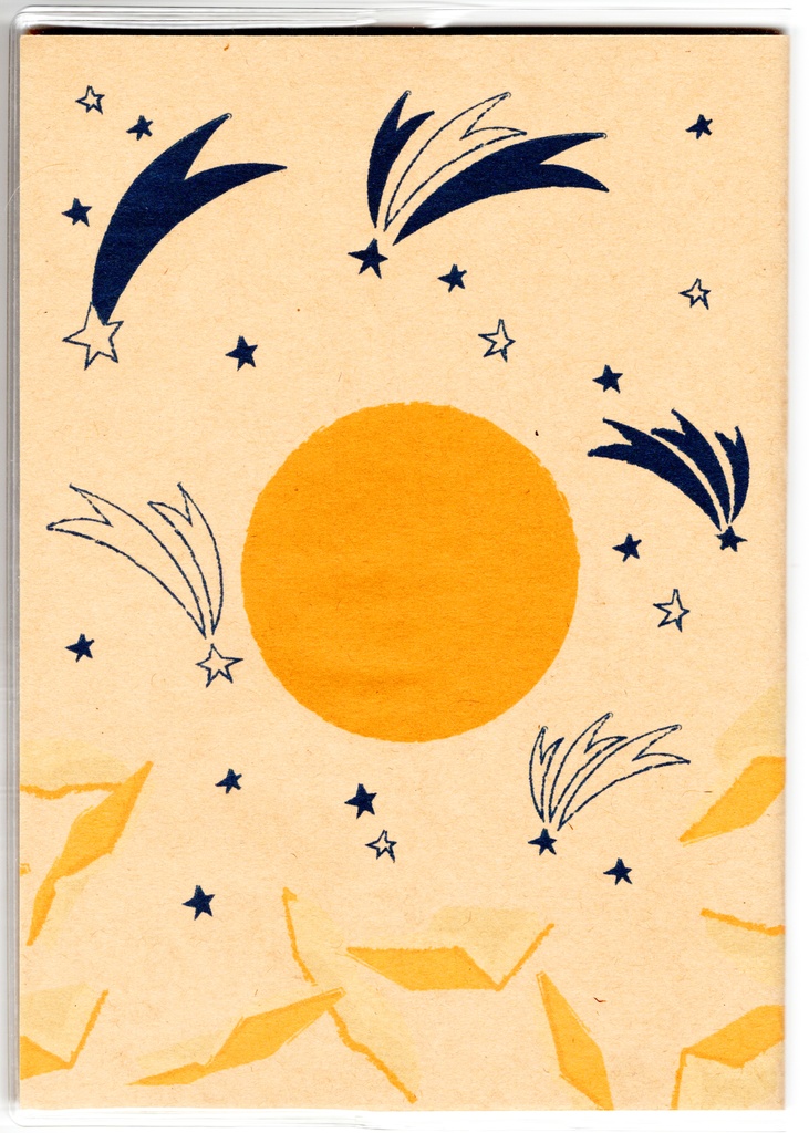 10月始まり 2025年 夜の読書会 羽根星 スケジュール手帳 イラストカバー2枚 栞付き B6 全48ページ 巳年 クマ 月 流れ星