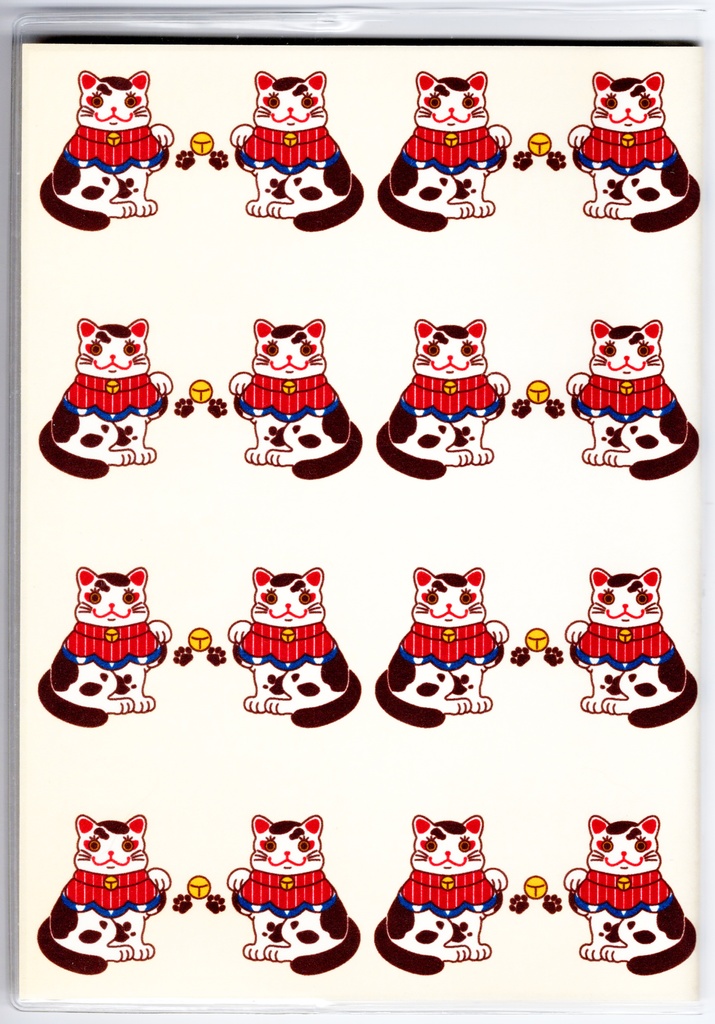 4月始まり 2025年 福招き猫 スケジュール手帳 イラストカバー2枚 栞付き B6 全48ページ 巳年 猫 三毛猫 昭和 レトロ