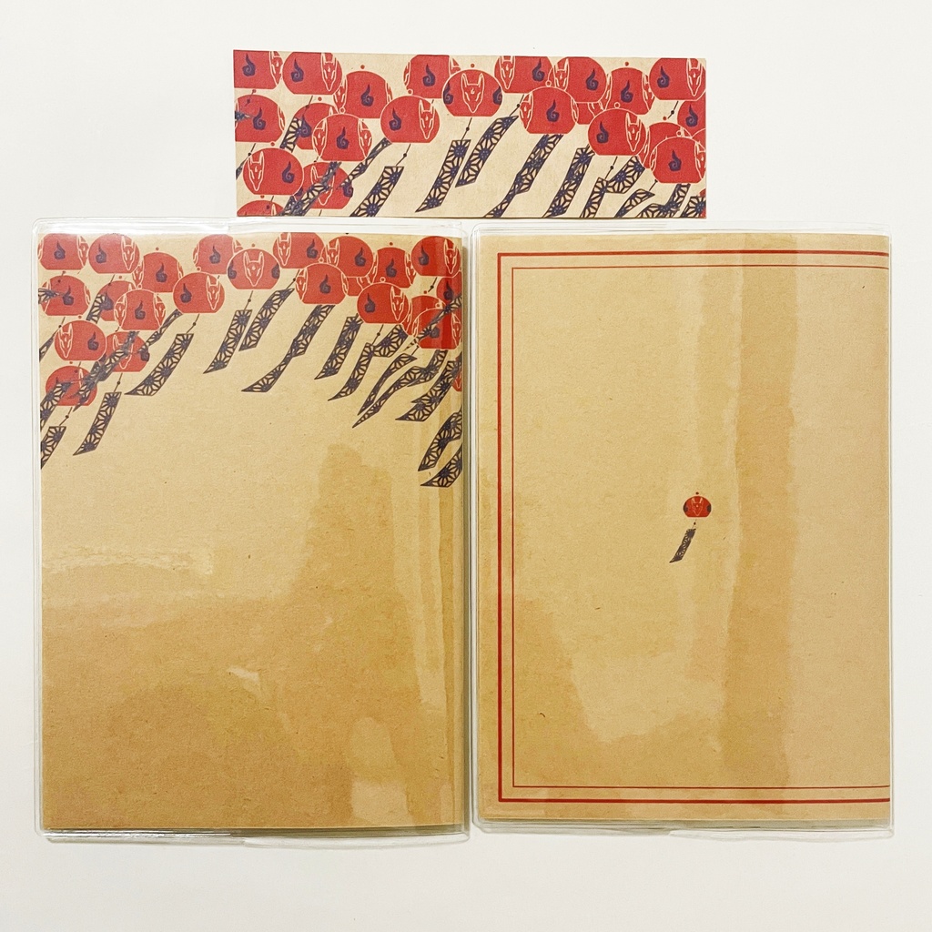 4月始まり 2025年 紅風鈴狐 スケジュール手帳 イラストカバー2枚 栞付き B6 全48ページ 巳年 狐の嫁入り 狛狐 狐面