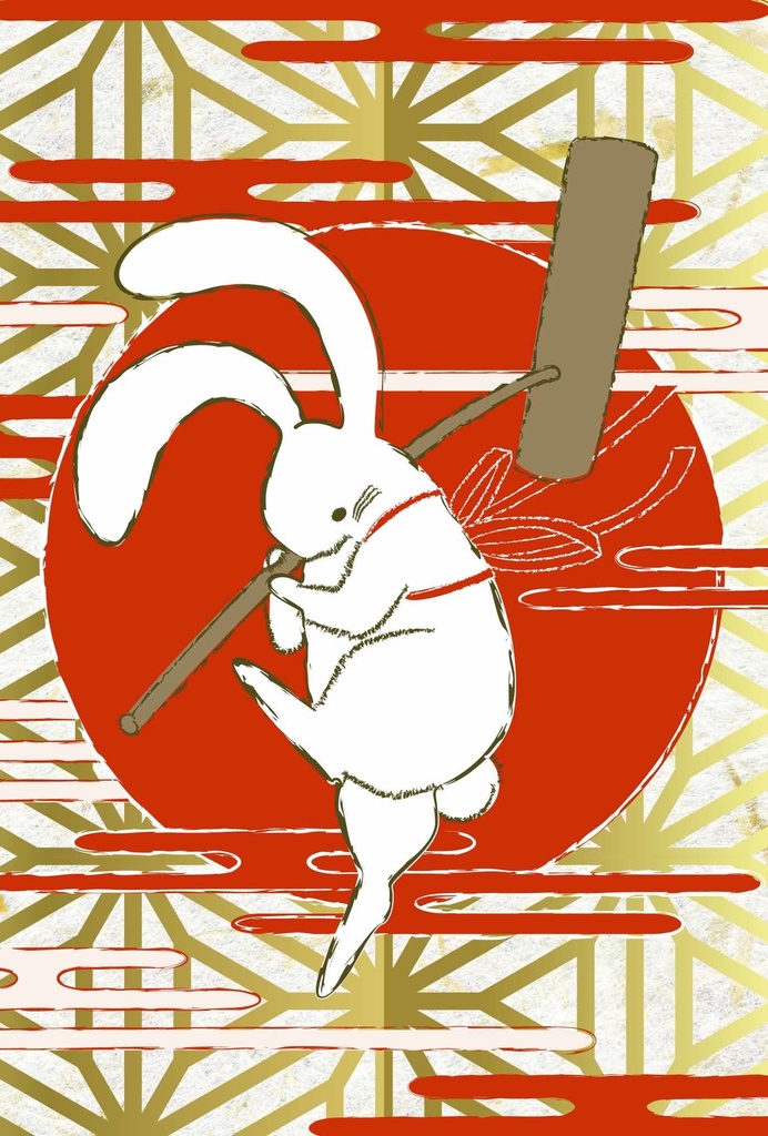 月見兎 ポストカード6枚セット 餅つき 満月 動物 浮世絵 日本 和