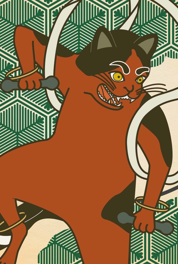 風神雷神猫又 ポストカード6枚セット 猫 動物 浮世絵 日本 和 妖怪