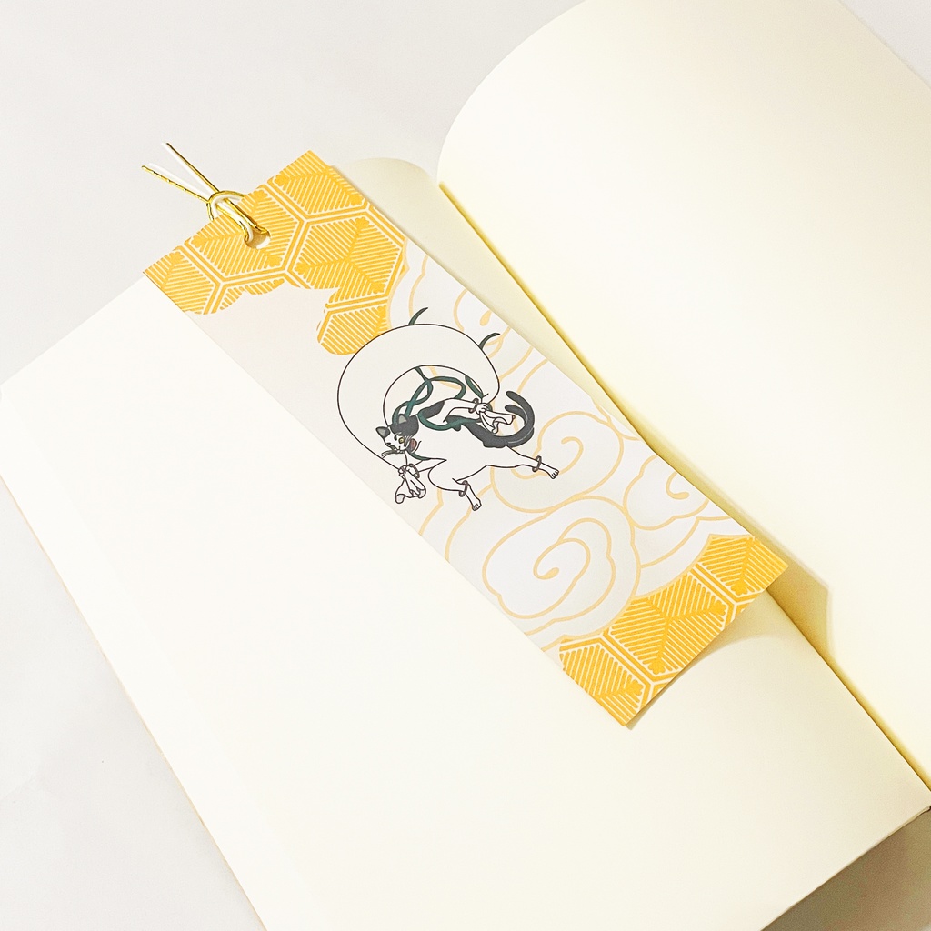 風神雷神猫又 栞 セット しおり 水引 読書 本 日本 和 ねこ 妖怪