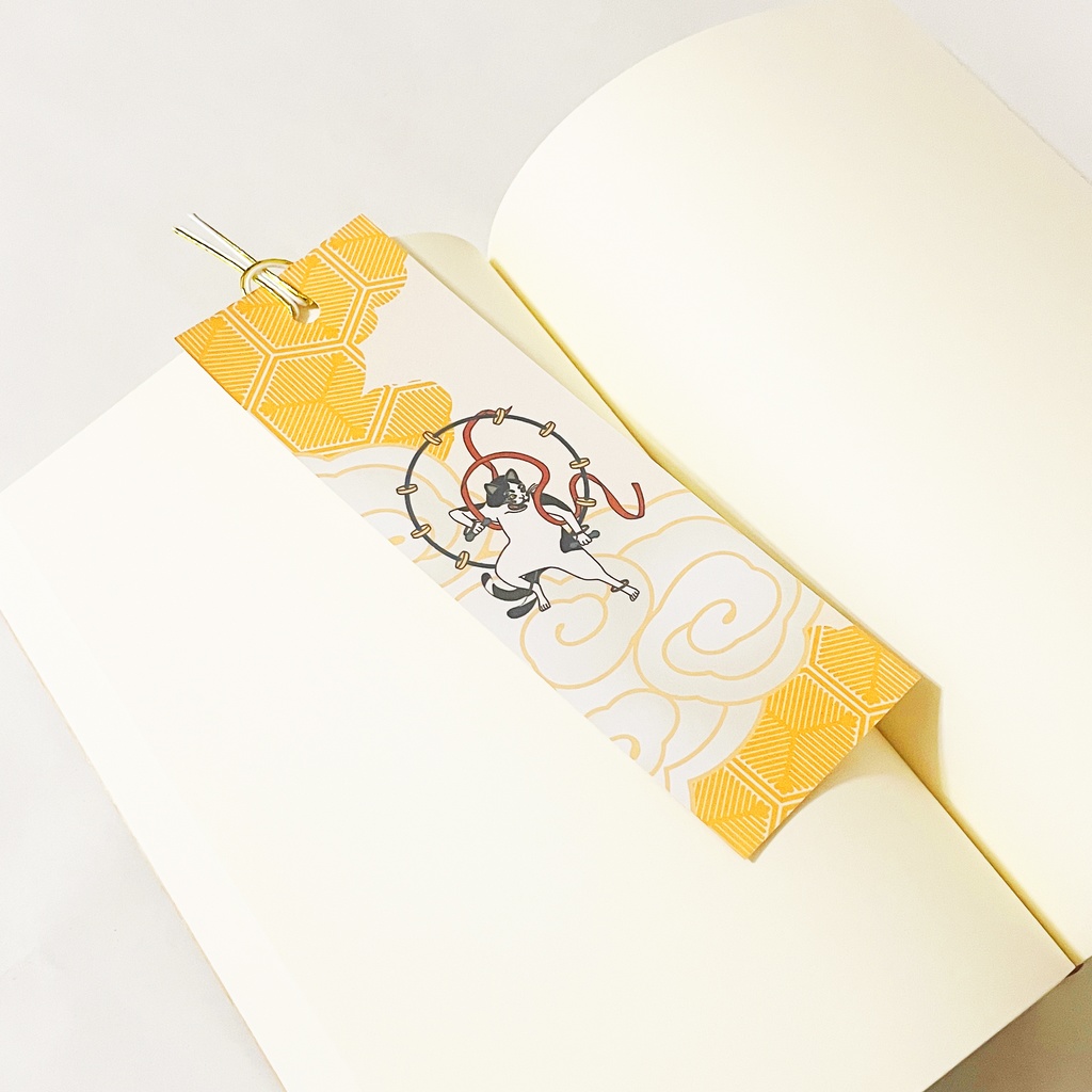 風神雷神猫又 栞 セット しおり 水引 読書 本 日本 和 ねこ 妖怪