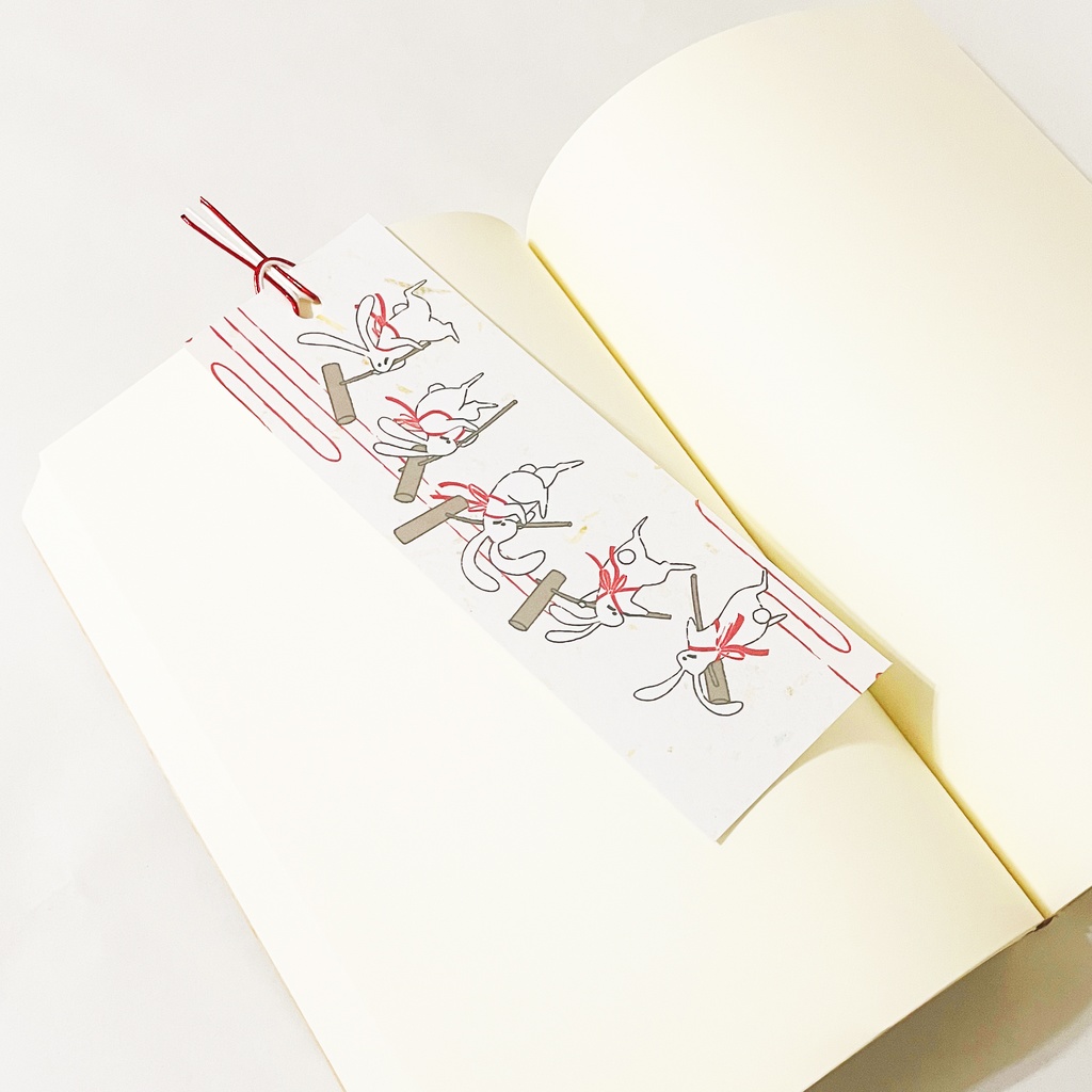 月見兎 栞 セット しおり 水引 読書 本 日本 和 うさぎ 満月 餅つき