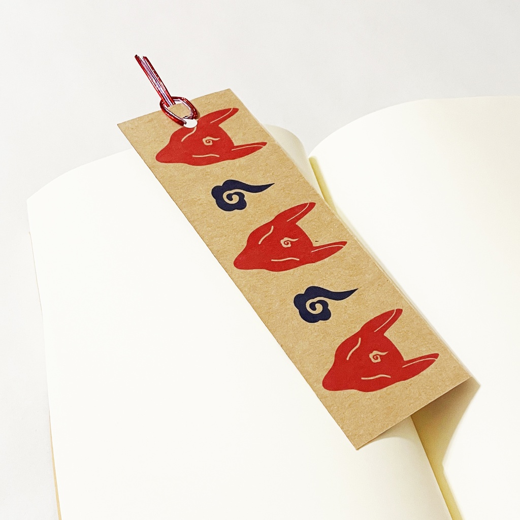 紅風鈴狐 栞 セット しおり 水引 読書 本 日本 和 狐の嫁入り 狛狐
