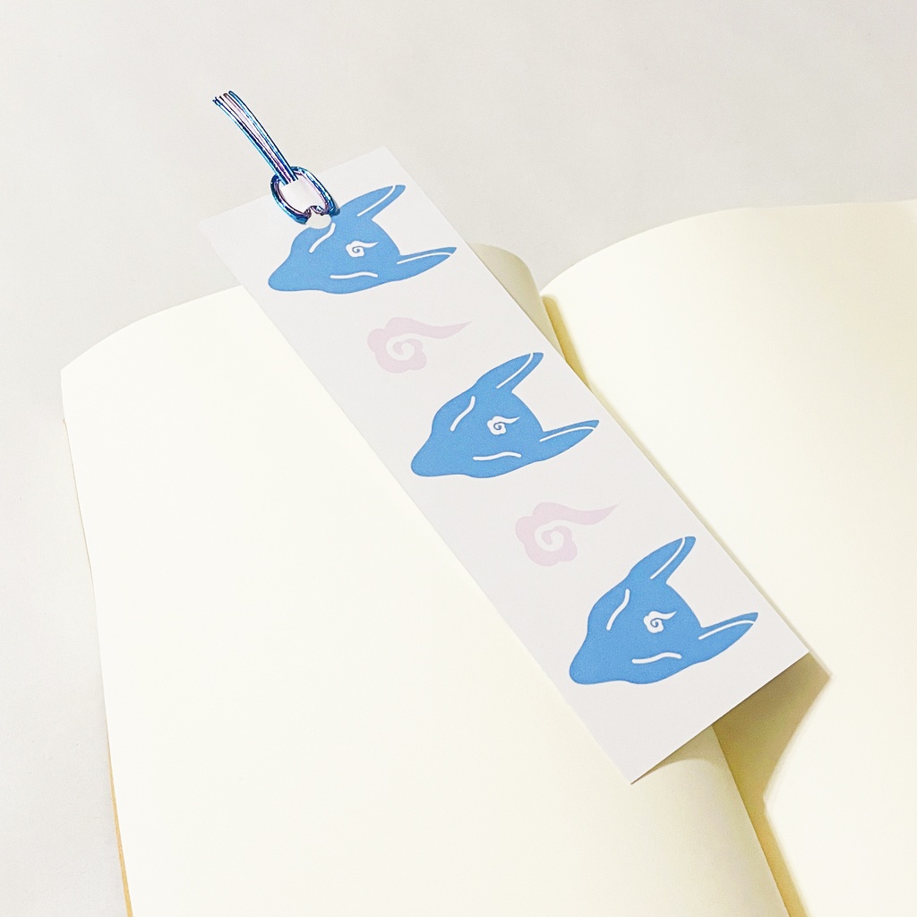 藍風鈴狐 栞 セット しおり 水引 読書 本 日本 和 狐の嫁入り 狛狐