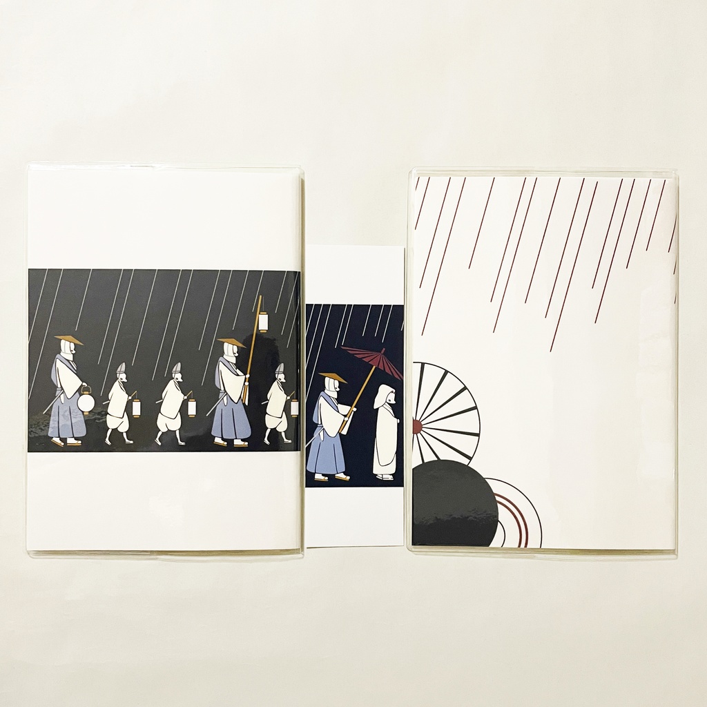 10月始まり 2026年 狐の嫁入り スケジュール手帳 イラストカバー2枚 栞付き B6 全48ページ 午年 馬 十二支 狐面 狛狐 狐 動物