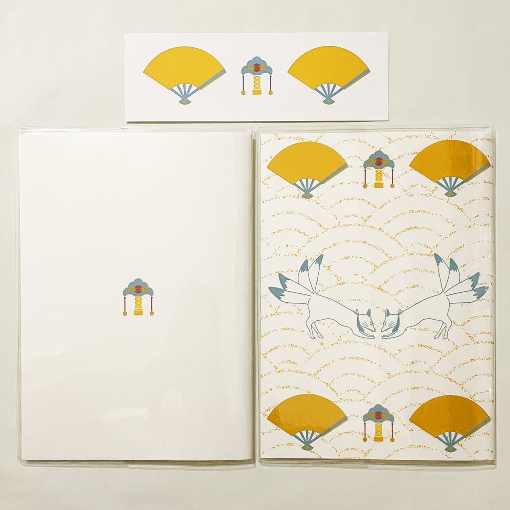 10月始まり 2026年 投扇興天狐 スケジュール手帳 イラストカバー2枚 栞付き B6 全48ページ 午年 馬 十二支 狐の嫁入り 狐面 狐 動物