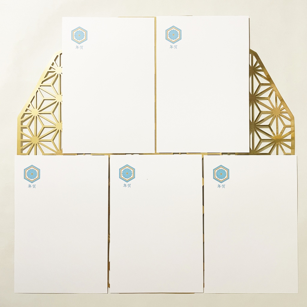 2026 白八幡馬総柄 年賀状5枚セット お正月 新年 馬 午年 謹賀新年 賀正 迎春 日本 和 ポストカード 十二支