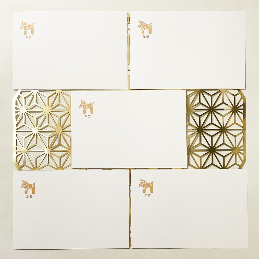 2026 埴輪馬 年賀状5枚セット お正月 新年 馬 午年 謹賀新年 賀正 迎春 日本 和 ポストカード 十二支