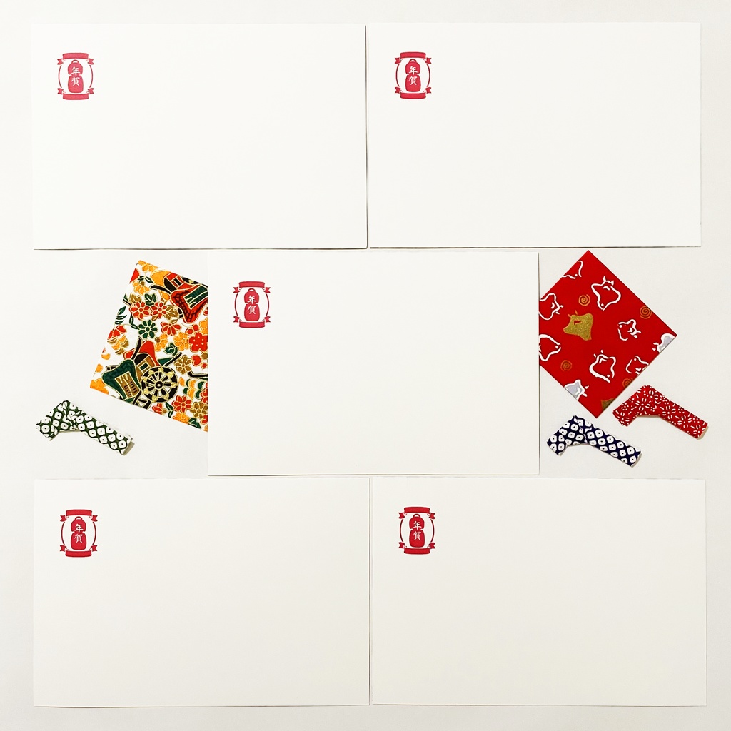 2026 赤こけし 年賀状5枚セット お正月 新年 馬 午年 謹賀新年 賀正 迎春 日本 和 ポストカード 十二支 レトロ