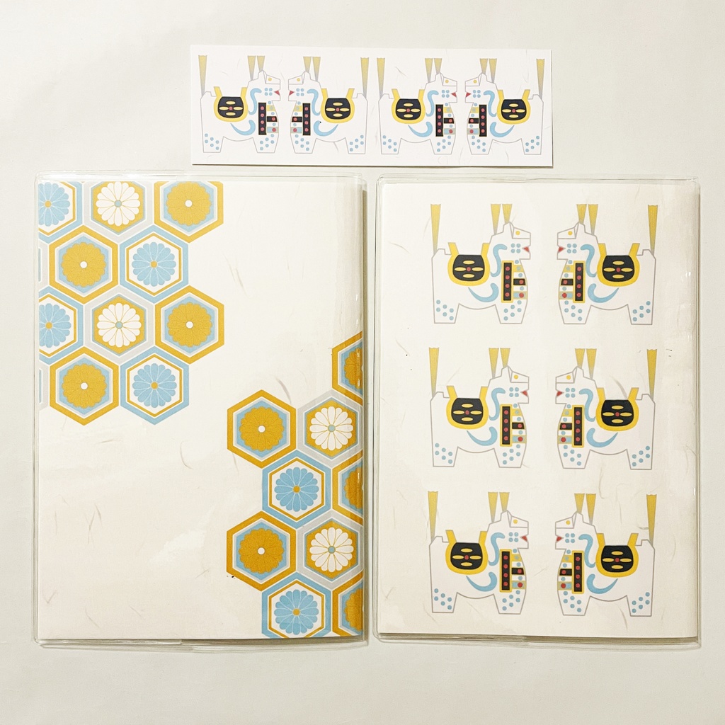 4月始まり 2026年 白八幡馬 スケジュール手帳 イラストカバー2枚 栞付き B6 午年 馬 十二支 民芸品