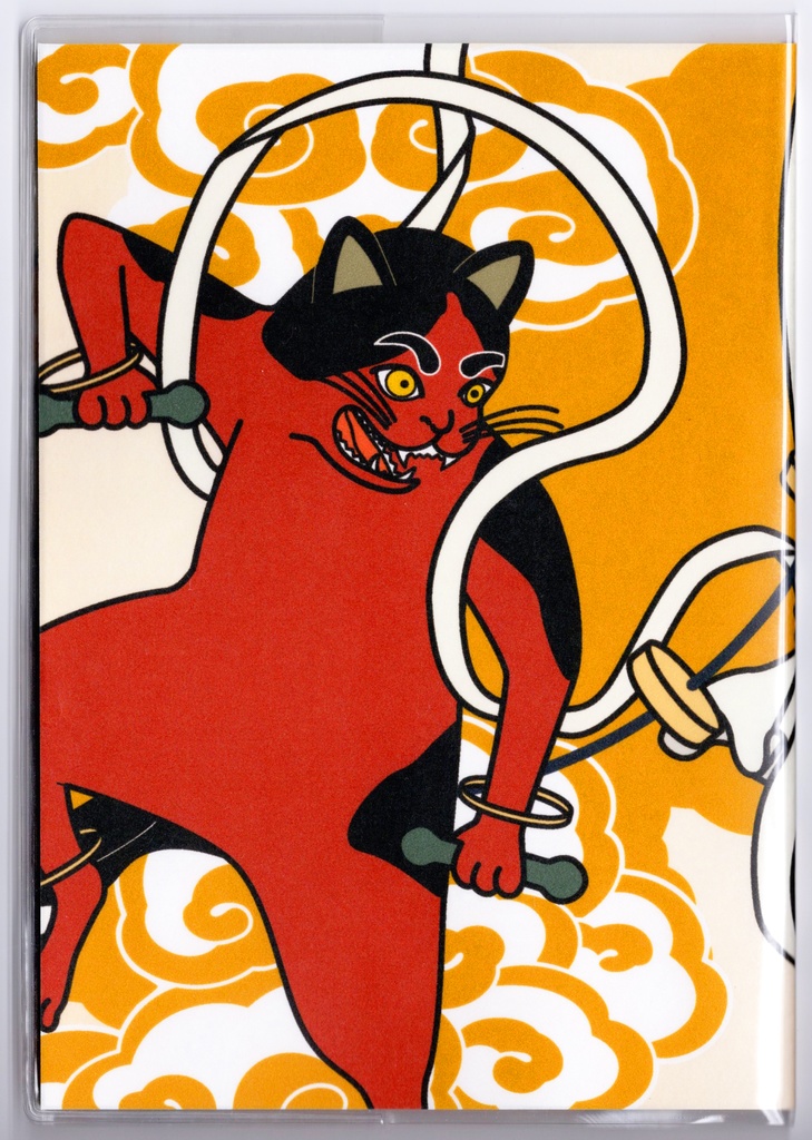 4月始まり 2026年 風神雷神猫又 スケジュール手帳 イラストカバー2枚 栞付き B6 午年 馬 十二支 猫 三毛猫 動物