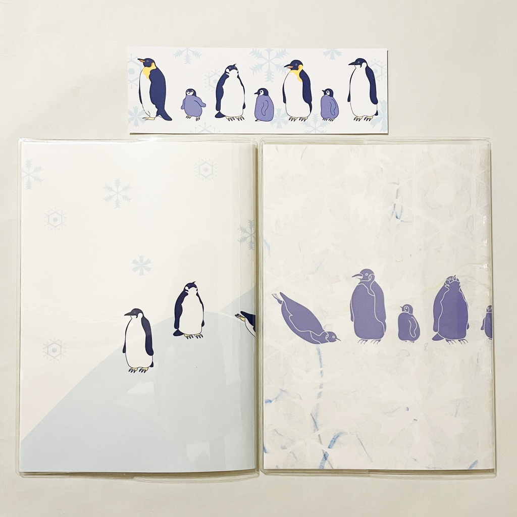 4月始まり 2026年 皇帝ペンギン スケジュール手帳 イラストカバー2枚 栞付き B6 午年 馬 十二支 ペンギン 動物