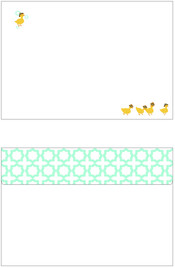 ★再販★ アヒルとヒヨコとクマ達の行進 レターセット 麦わら帽子 シール 封筒 鳥 熊