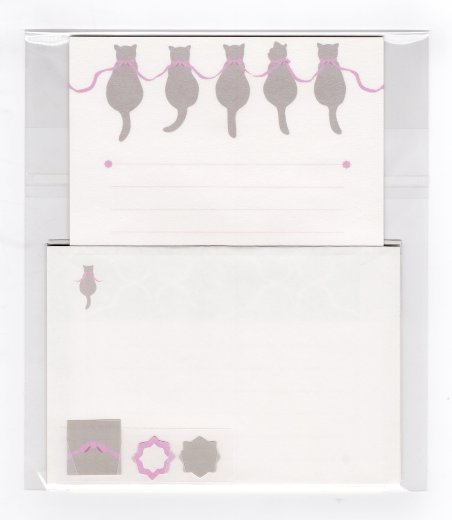 ★再々々販★ ロシアンブルー レターセット ネコ シール 封筒 リボン 猫 便せん 手紙 動物