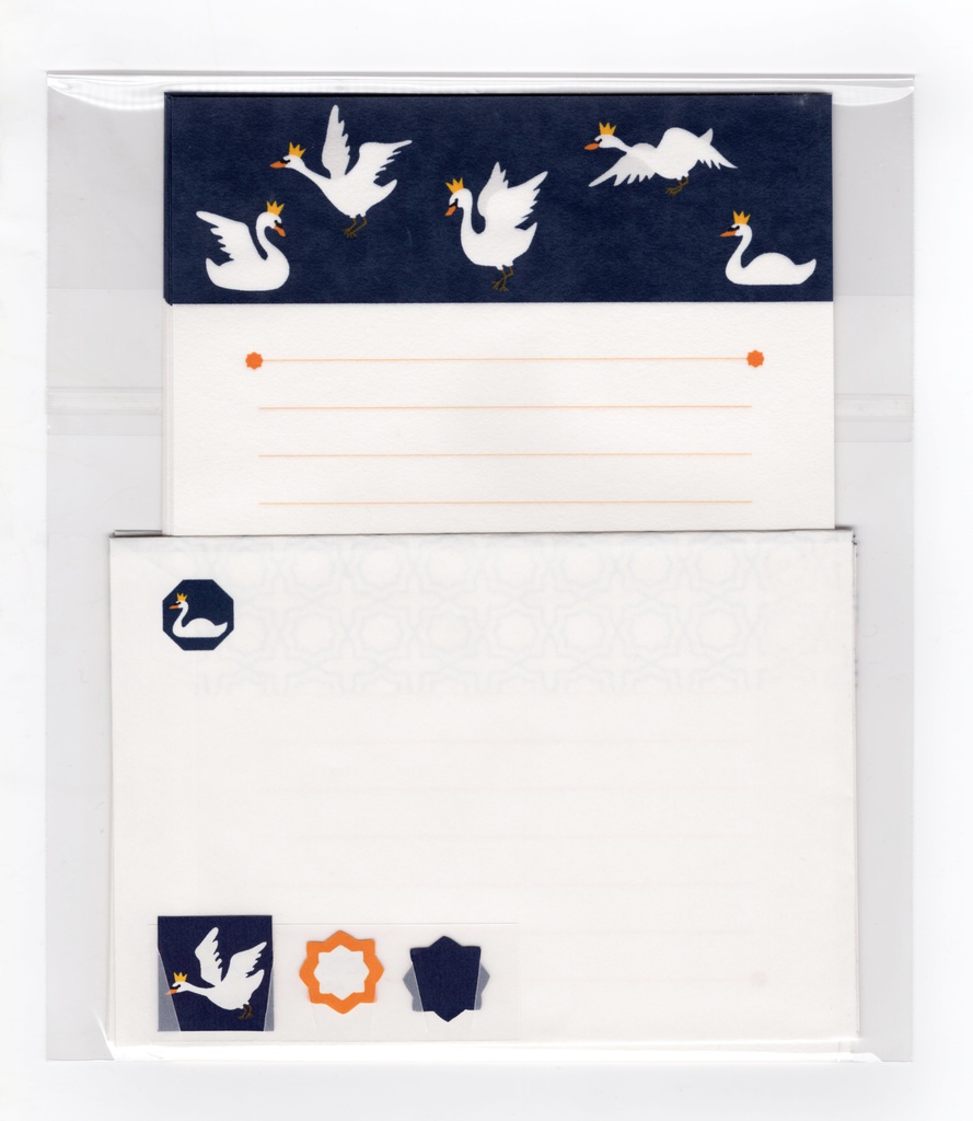 ★販売6回目★ 白鳥の王子 レターセット 鳥 童話 アンデルセン 本 シール 封筒 便せん 手紙 動物