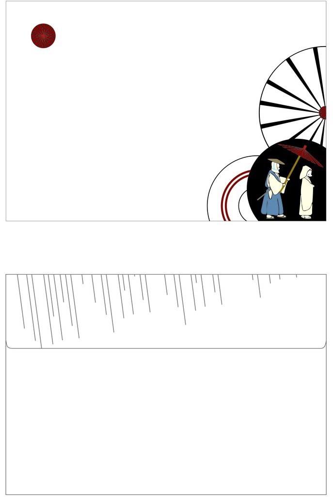 ★販売16回目 狐の嫁入り レターセット キツネ 日本 和 雨 傘 波紋 封筒 シール 便せん 御朱印