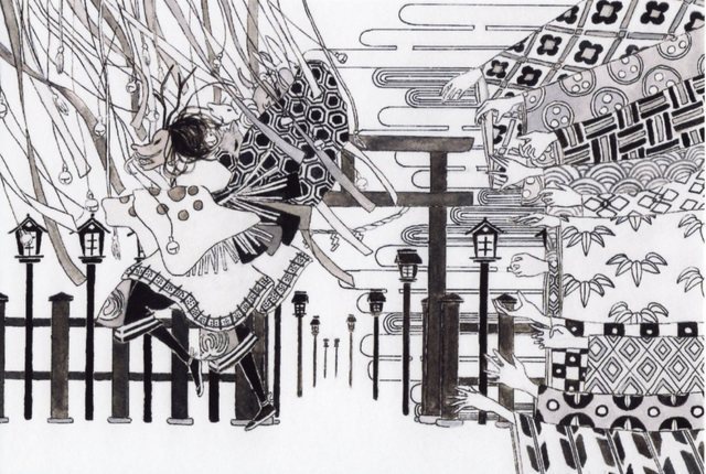 ★再販★ 日本の情景 ポストカード5枚セット 和 孔雀 辰 猿 七夕祭り ヘビ 平安