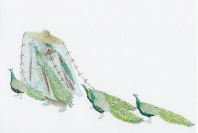 ★再販★ 日本の情景 ポストカード5枚セット 和 孔雀 辰 猿 七夕祭り ヘビ 平安