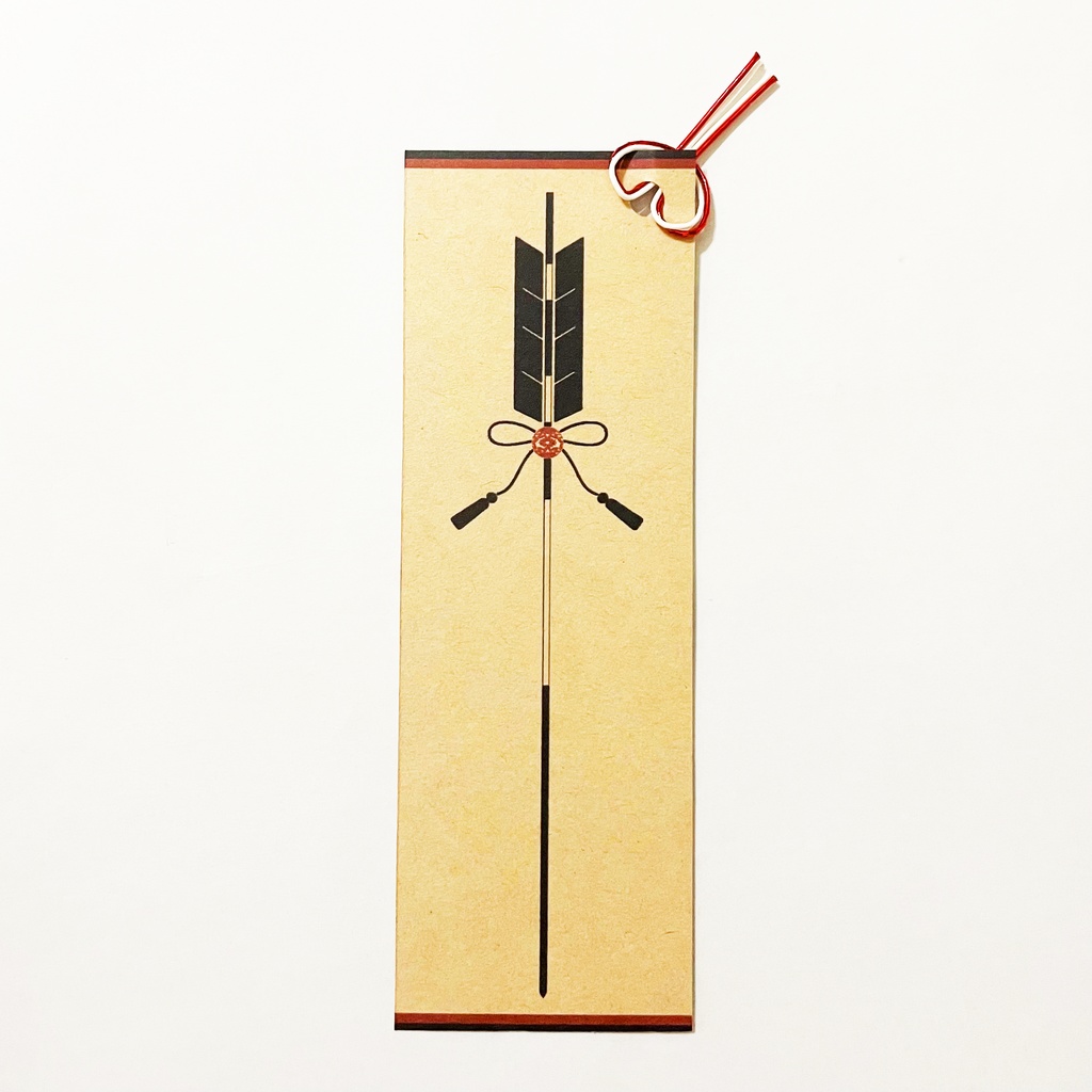 ★販売12回目 狐面と破魔矢 栞 セット 赤黒 しおり 水引 読書 本 稲荷神社 鳥居 日本 和 狐の嫁入り 御朱印