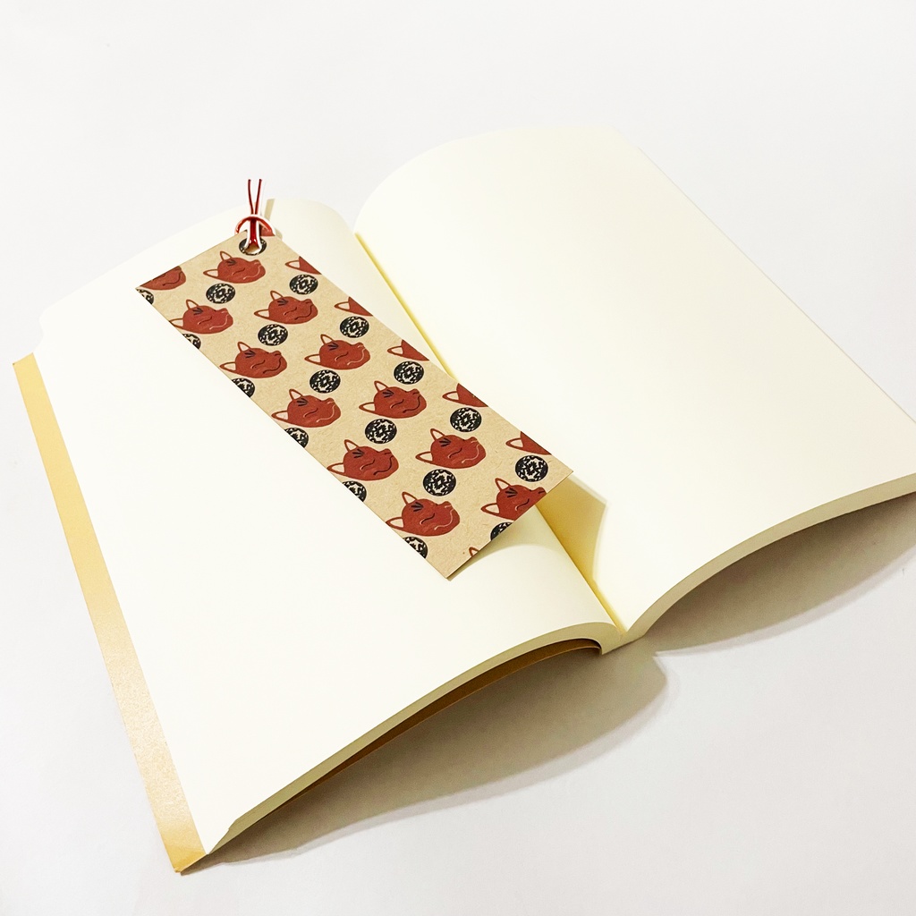 ★販売12回目 狐面と破魔矢 栞 セット 赤黒 しおり 水引 読書 本 稲荷神社 鳥居 日本 和 狐の嫁入り 御朱印