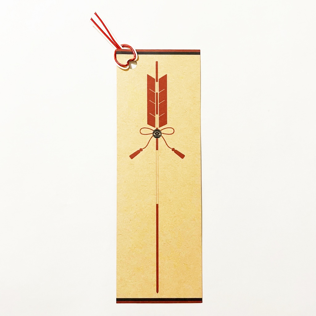 ★販売12回目 狐面と破魔矢 栞 セット 赤黒 しおり 水引 読書 本 稲荷神社 鳥居 日本 和 狐の嫁入り 御朱印