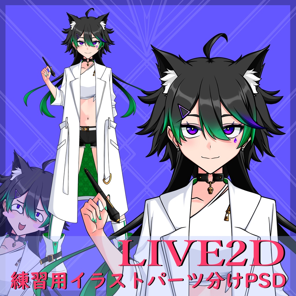 【Live2D練習用３】パーツ分け済PSD