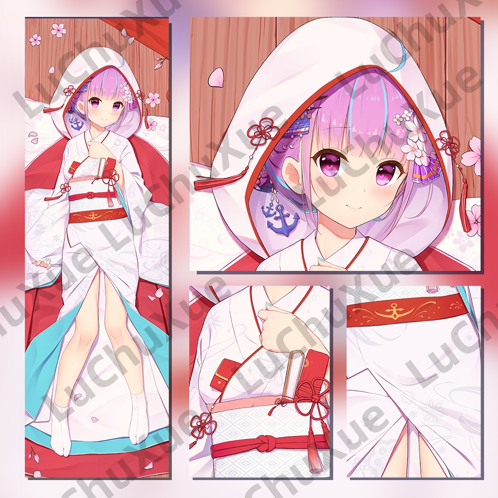 湊(みなと) あくあ Hololive 白無垢Ver. 等身大抱き枕カバー(白雪)