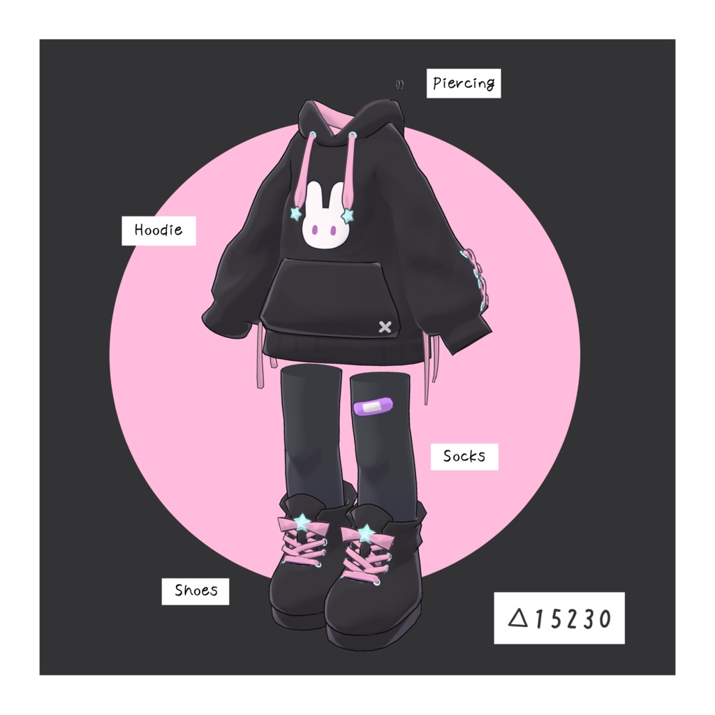 夜うさパーカー【Mamefriends・Usasaki 対応】